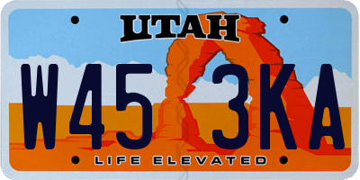 UT license plate W453KA
