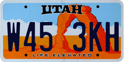 UT license plate W453KH