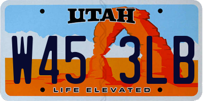 UT license plate W453LB