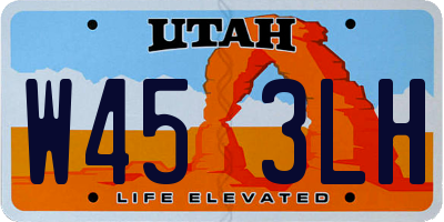UT license plate W453LH