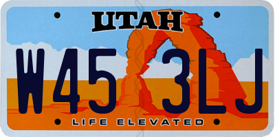 UT license plate W453LJ