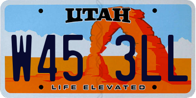 UT license plate W453LL