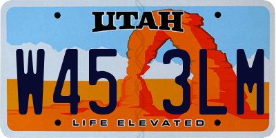 UT license plate W453LM