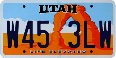 UT license plate W453LW