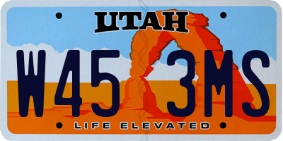 UT license plate W453MS