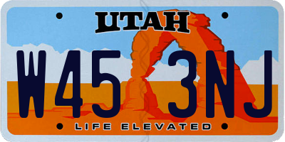 UT license plate W453NJ