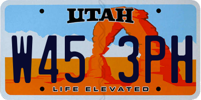 UT license plate W453PH