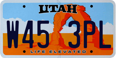 UT license plate W453PL