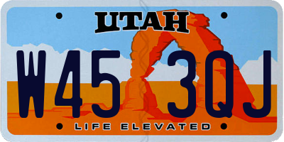 UT license plate W453QJ