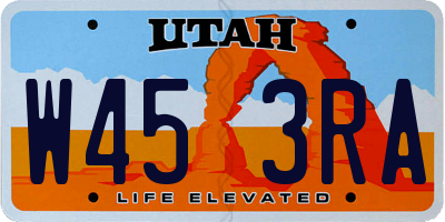 UT license plate W453RA