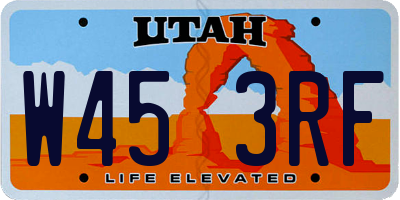 UT license plate W453RF