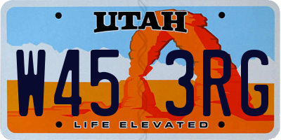 UT license plate W453RG