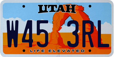 UT license plate W453RL