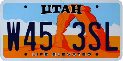 UT license plate W453SL