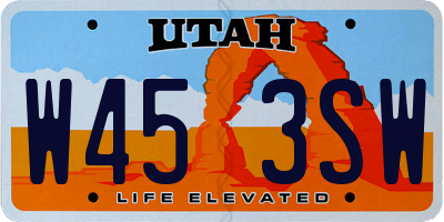 UT license plate W453SW