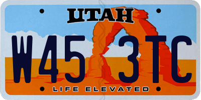 UT license plate W453TC