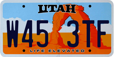 UT license plate W453TF
