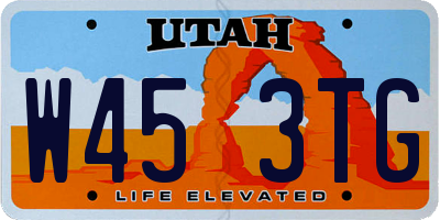 UT license plate W453TG