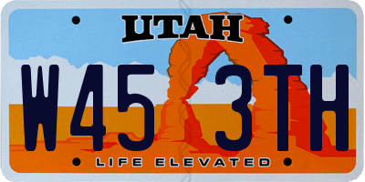 UT license plate W453TH