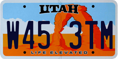 UT license plate W453TM
