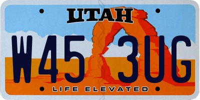 UT license plate W453UG