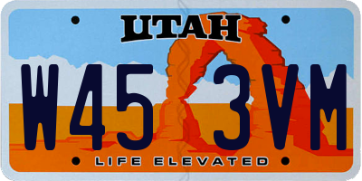 UT license plate W453VM