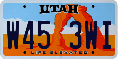 UT license plate W453WI