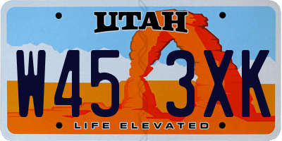 UT license plate W453XK