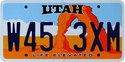 UT license plate W453XM