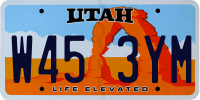 UT license plate W453YM
