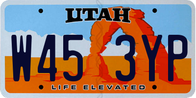 UT license plate W453YP