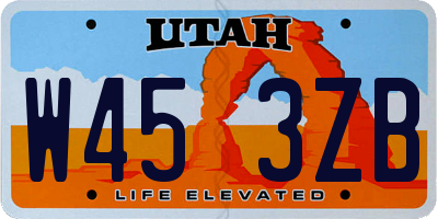 UT license plate W453ZB