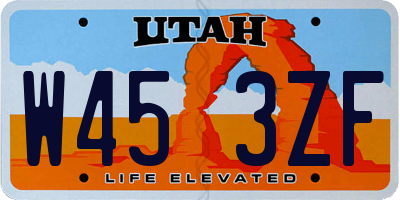 UT license plate W453ZF