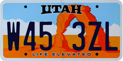 UT license plate W453ZL