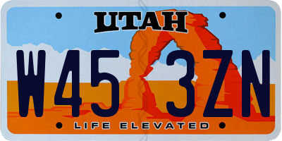 UT license plate W453ZN