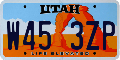 UT license plate W453ZP