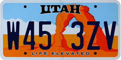 UT license plate W453ZV