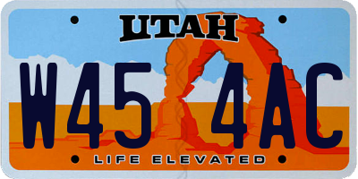 UT license plate W454AC