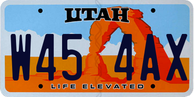 UT license plate W454AX