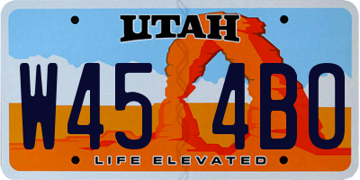 UT license plate W454BO