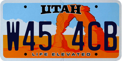 UT license plate W454CB