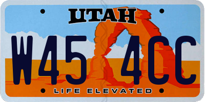 UT license plate W454CC