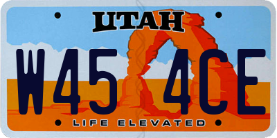 UT license plate W454CE