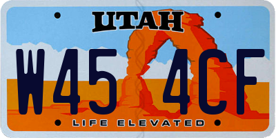 UT license plate W454CF