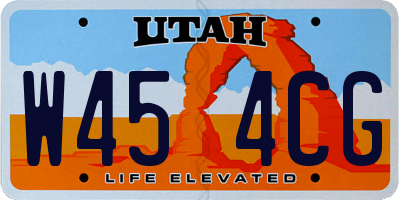 UT license plate W454CG
