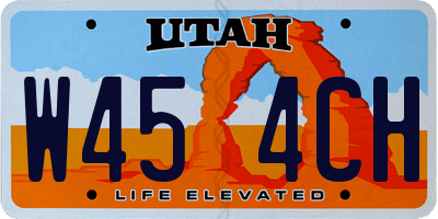 UT license plate W454CH