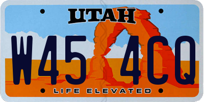 UT license plate W454CQ