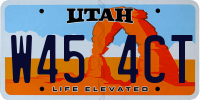 UT license plate W454CT