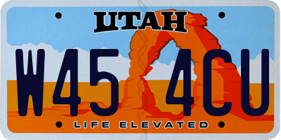 UT license plate W454CU