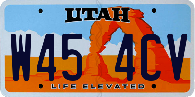 UT license plate W454CV